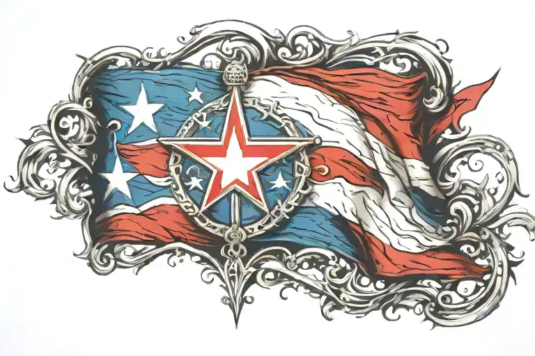 puerto rico flag tattoo design idea