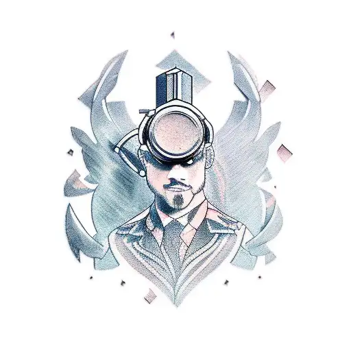 a tattoo on an arm, the tatttoo is a gamer boy, lifting weights, near a computer, the tatttoo is also with a border coll tattoo design idea