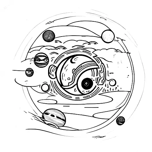 black hole interstellar tattoo design idea