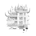 maniac mansion computer game pixeled tattoo design idea