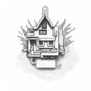 maniac mansion computer game pixeled tattoo design idea