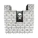 brick wall with death tattoo design idea