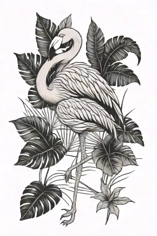 flamingo tattoo design idea