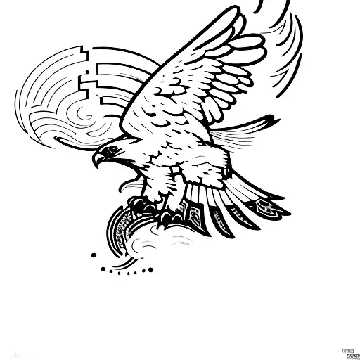 Combine graffiti and rap elements in a dynamic design featuring a majestic eagle in flight. tattoo design idea