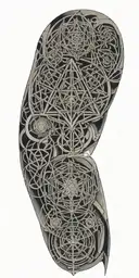 interconnected human nature geometric with text "eventually everything connects" tattoo design idea