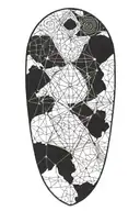 interconnected human nature geometric with text "eventually everything connects" network space  tattoo design idea