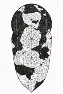 interconnected human nature geometric with text "eventually everything connects" network space  tattoo design idea