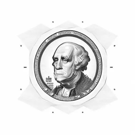 A dollar bill transforming into a musical keyboard tattoo design idea