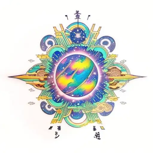 ball of cosmic energy tattoo design idea