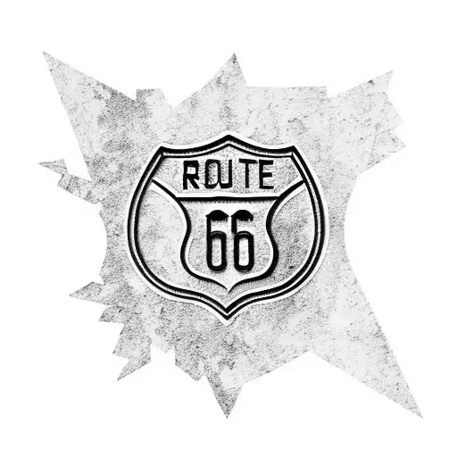 Route 66 with motorcycle tattoo design idea