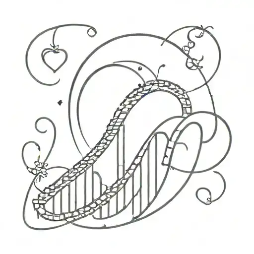 roller coaster of love tattoo design idea