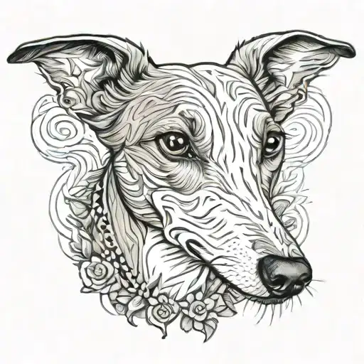 whippet tattoo design idea