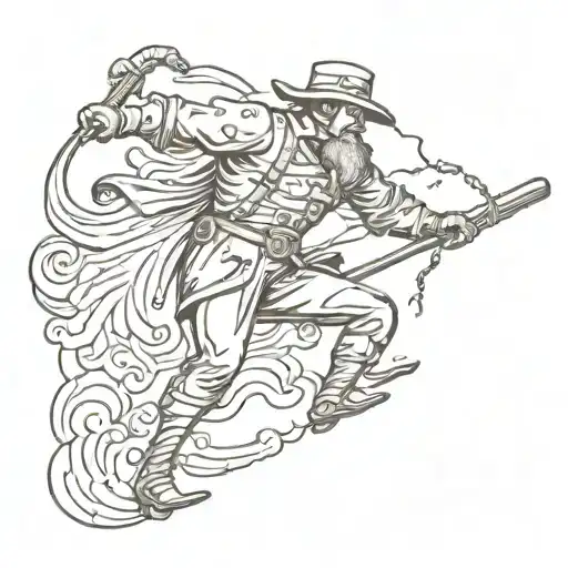 Copperman drifting to bar tattoo design idea