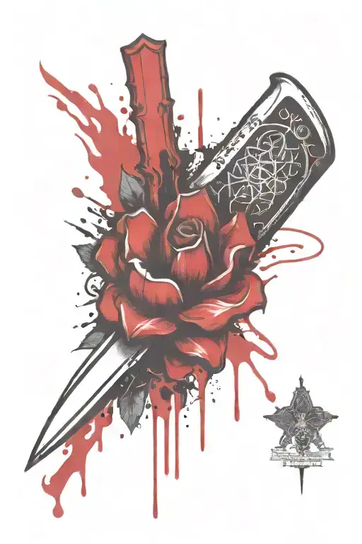 stabbing rampage, Bloodflower  tattoo design idea