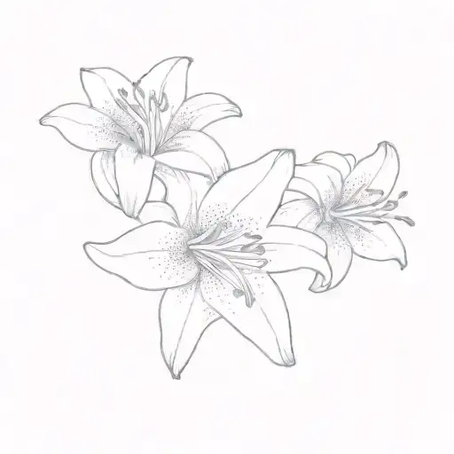 orange lilies tattoo design idea