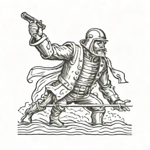 Copperman drifting to bar tattoo design idea