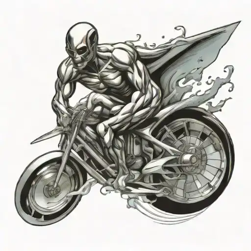 Silver Surfer smoking tattoo design idea