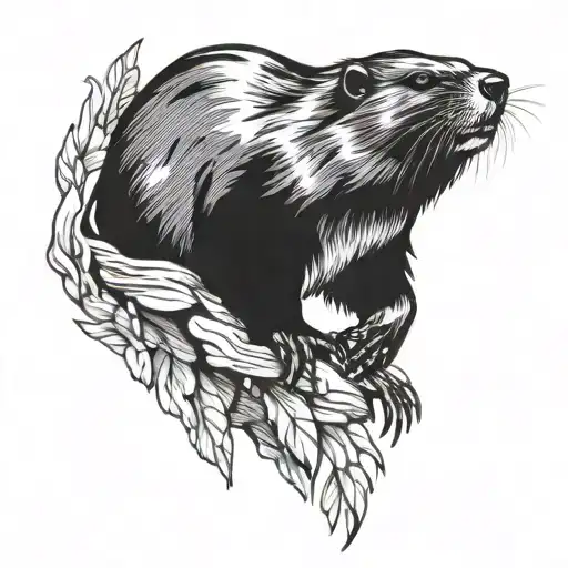 beaver having a roidrage tattoo design idea