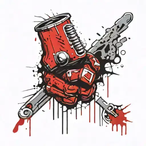 annoying woodpecker metal fist tattoo design idea