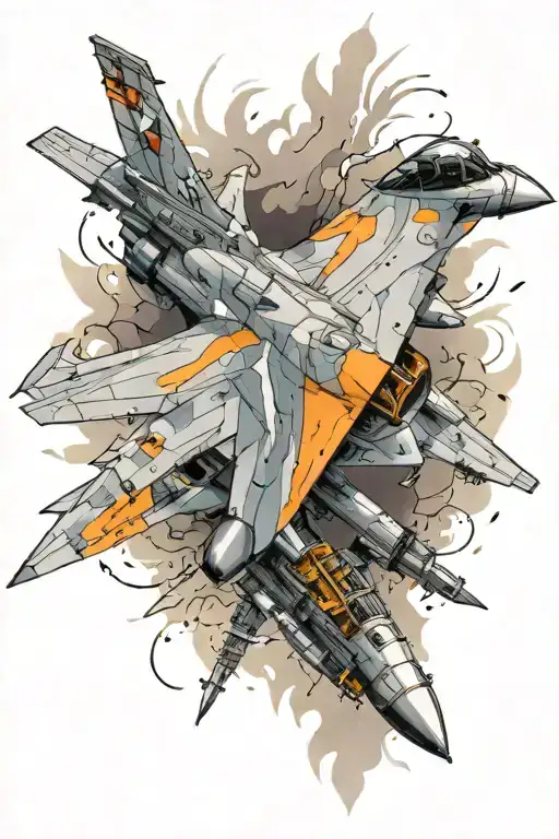 F16 jet, on attack and drugs tattoo design idea