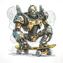 Iron Giant  rusting on skateboard tattoo design idea