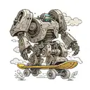 Iron Giant  rusting on skateboard tattoo design idea