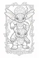 Lilo and stitch pattern tattoo design idea