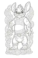 Lilo and stitch pattern tattoo design idea
