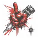 sledgehammer scary fist bumping tattoo design idea