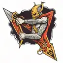 Excalibur with thongs tattoo design idea