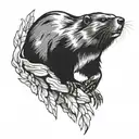beaver having a roidrage tattoo design idea