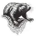 beaver having a roidrage tattoo design idea
