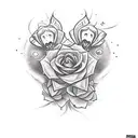 GENERATE A tattoo on the back of a girl, with a creeper flowe. Use a minamlist style with strokes and expulsion of color tattoo design idea