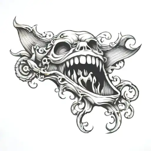 loose lips sink ships with cemetery   tattoo design idea