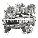 mustang coupe 67 tattoo design idea