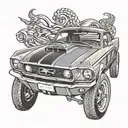 mustang coupe 67 tattoo design idea