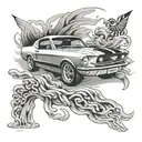 mustang coupe 67 tattoo design idea