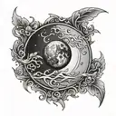 Crying blood moon tattoo design idea