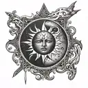 Crying blood moon tattoo design idea