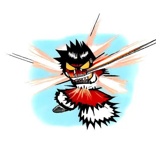 ichigo from bleach on a rage moment tattoo design idea