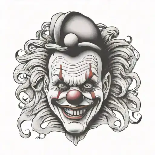 clown face  tattoo design idea