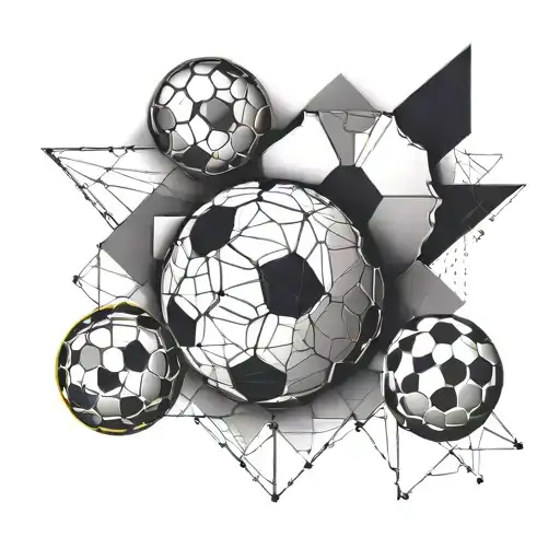 combine soccer and softball & soccer ball intertwined tattoo design idea