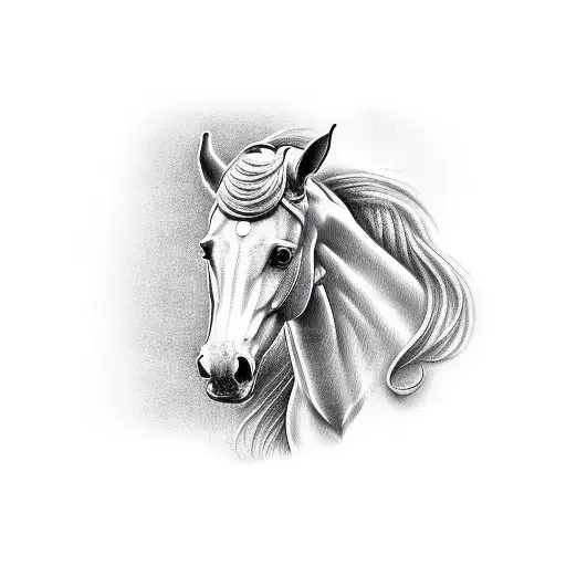 riding horse tattoo design idea