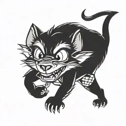 Tasmanian devil from looney tunes and winnie pooh tattoo design idea