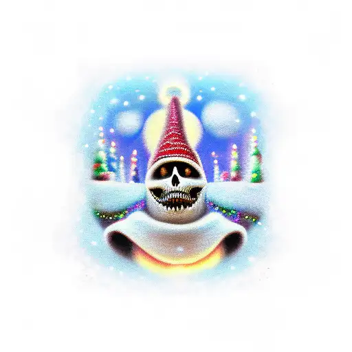 christmas in nightmare city tattoo design idea