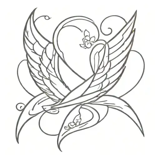 Angle wings with I love you forever and always tattoo design idea