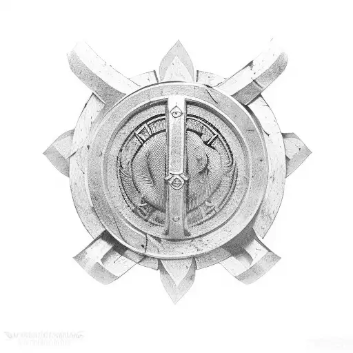 viking shield cross axes  tattoo design idea