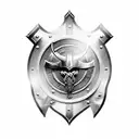 viking shield cross axes  tattoo design idea