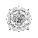 Mandalas anda roses tattoo design idea
