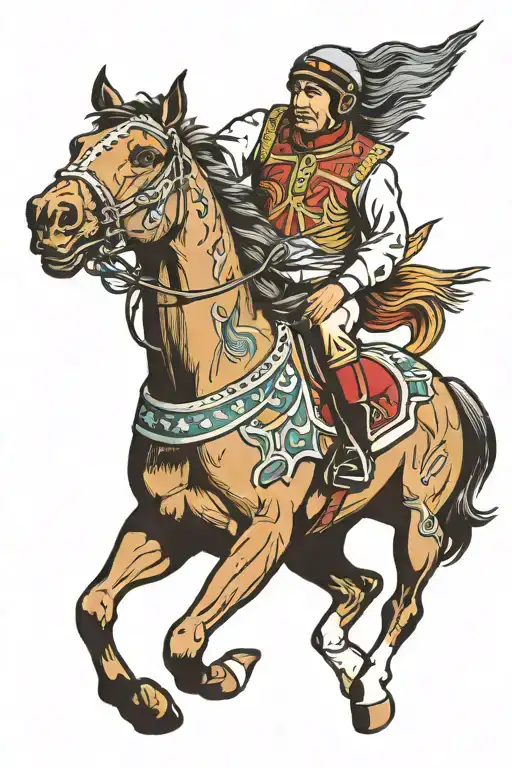 Racehorse tattoo design idea